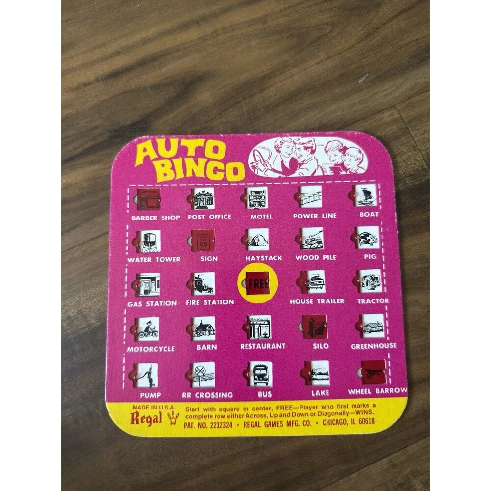 Vintage Lot Of 6 | Travel | Auto Bingo Cards | 1980’s-1990’s | Regal Games
